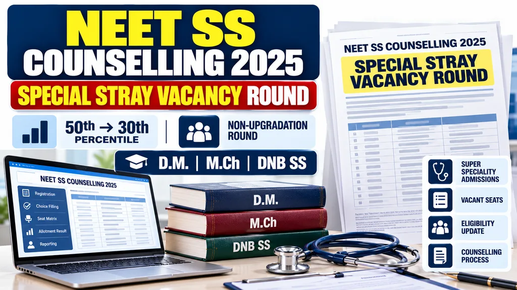 NEET SS Counselling 2025 Special Stray Vacancy Round notice