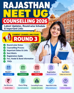 Rajasthan NEET UG Counselling 2026 latest updates, round-wise schedule and important links
