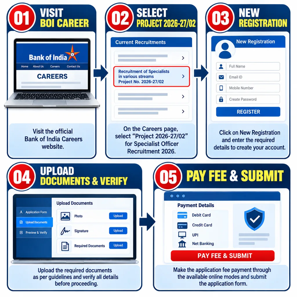 Bank of India SO Recruitment 2026 online application process