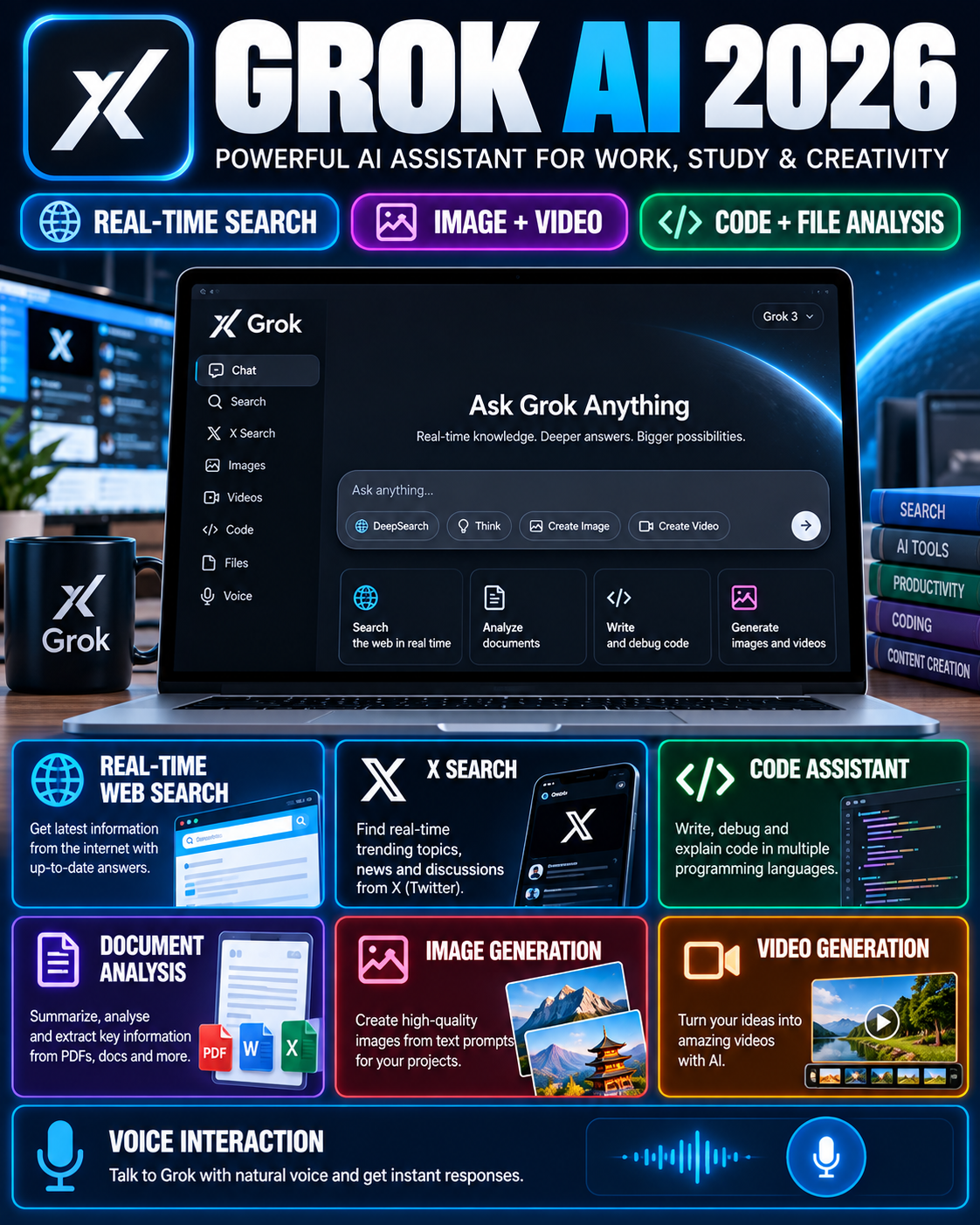 Grok AI Tool 2026: Features, Pricing, Image & Video Generation और How to Use Guide